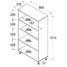 Estante Para Livros 2 Portas Vidro Ditália E-957