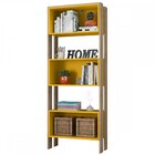 Estante Para Livros 3 Nichos Carvalho/amarelo 3440 - Qmovi