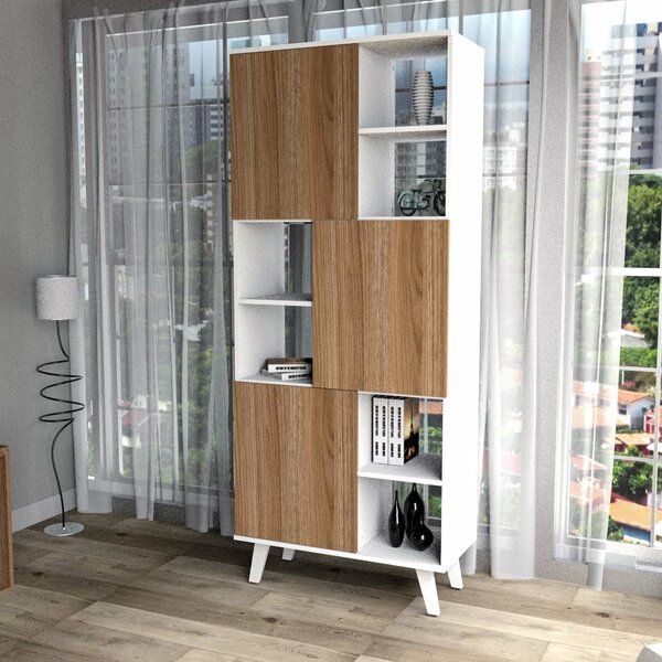 Estante Para Livros 3 Portas 6 Nichos Linea Appunto Branco/ca