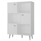 Estante Para Livros 3 Portas Branco Tx Ho-2979 - Hecol Móveis