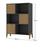 Estante Para Livros 3 Portas Grafite Tx/pinus Cera Bf-1010 -