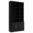 Estante Para Livros 3 Portas Moderno 223cmx117cm Preto