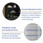 Estante Para Livros 3 Portas Moderno 223cmx117cm Preto
