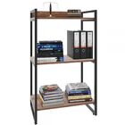 Estante Para Livros 3 Prateleiras Kuadra Nogal - Compace