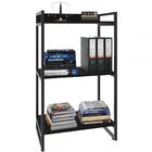 Estante Para Livros 3 Prateleiras Kuadra Ônix - Compace