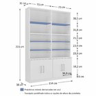 Estante Para Livros 4 Portas Moderno Branco