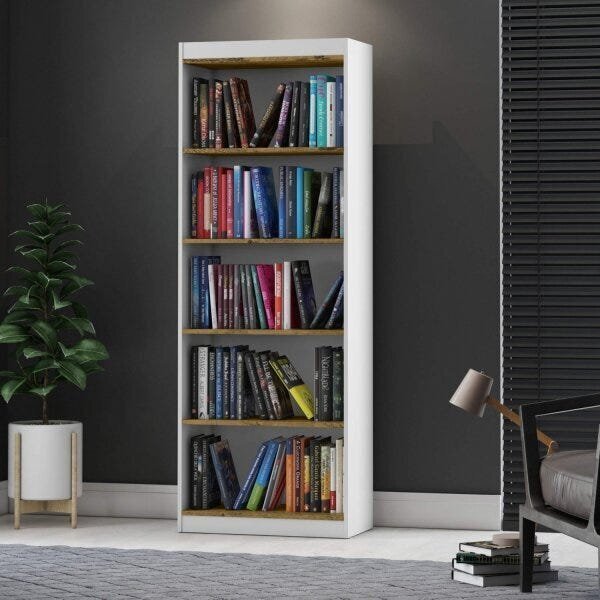 Estante Para Livros 4 Prateleiras Encanto Patrimar Móveis Bra