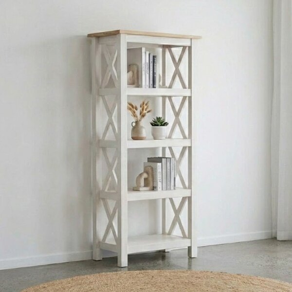 Estante Para Livros 4 Prateleiras Madeira Maciça 138cmx62cm V