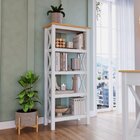 Estante Para Livros 4 Prateleiras Madeira Maciça 138cmx62cm V