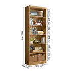 Estante Para Livros 5 Prateleiras 183x61,5cm Freijó Toq