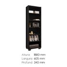 Estante Para Livros 5 Prateleiras 188cmx60,5cm Office  Preto