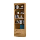 Estante Para Livros 5 Prateleiras 2 Gavetas Freijo Toq