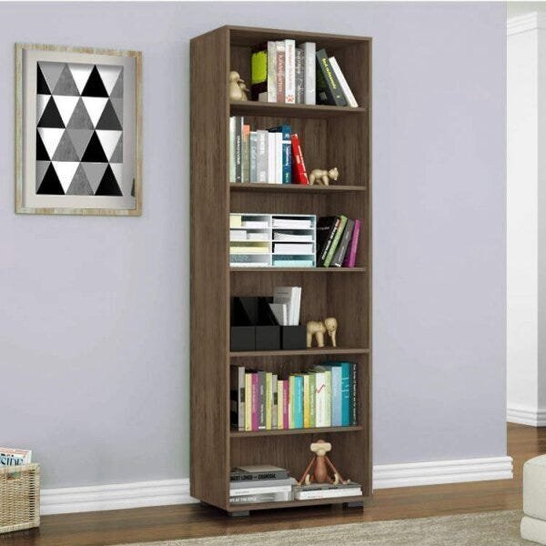 Estante Para Livros 5 Prateleiras Berlim Euro Office Espresso