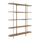 Estante Para Livros 5 Prateleiras Em Aço Carvalho/dourado Gai