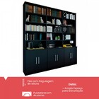 Estante Para Livros 6 Portas 15 Prateleiras Preto 1287 - Fosc