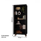 Estante Para Livros 6 Prateleiras  Preto Fosco - Qmovi