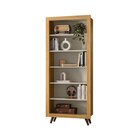 Estante Para Livros 6 Prateleiras Pés Em Madeira Maciça Retrô