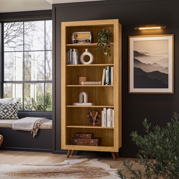 Estante Para Livros 6 Prateleiras Retrô Freijo Toq