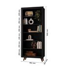 Estante Para Livros 6 Prateleiras Retrô Preto Fosco