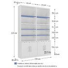 Estante Para Livros 8 Portas  Preto