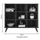 Estante Para Livros 9 Nichos Ébano Rústico/retro 1478 - Qmovi