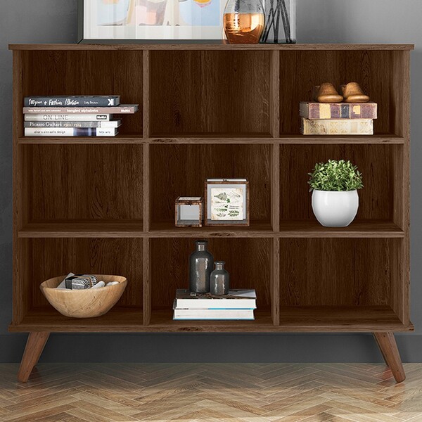 Estante Para Livros 9 Nichos Ébano Rústico/retro 1478 - Qmovi