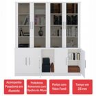 Estante Para Livros 9 Portas 8 Prateleiras Branco 127612 - Fo