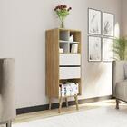 Estante Para Livros Alta 2 Gavetas Natural/off White E1716 -