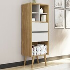 Estante Para Livros Alta 2 Gavetas Natural/off White E1716 -