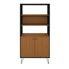 Estante Para Livros Alta Com Pés De Metal Industrial 2 Portas