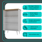 Estante Para Livros Ares Branco/cinamomo - Moville