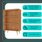 Estante Para Livros Ares Cinamomo - Moville