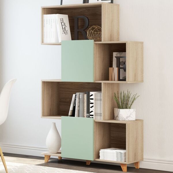 Estante Para Livros Aurora 2 Portas 1006 Aveiro/verde - Bentec