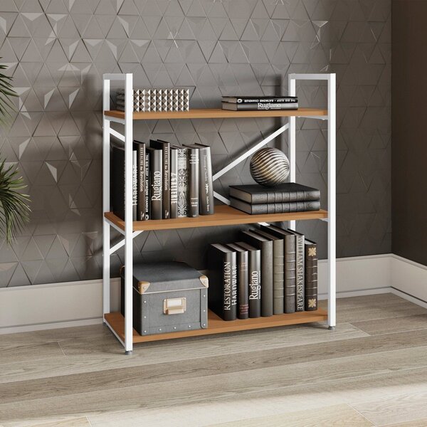 Estante Para Livros Baixa 3 Prateleiras 89cm X 72cm Industria