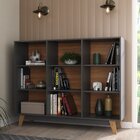 Estante Para Livros Baixa 9 Nichos Amelia Grafite/nogal