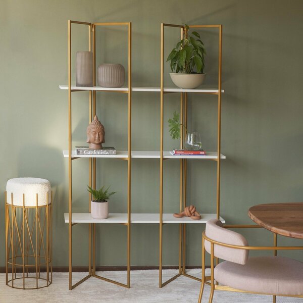 Estante Para Livros Biombo De Aço 3 Prateleiras 180cmx110cm Y