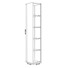 Estante Para Livros Com 4 Prateleiras 33cm Julia Preto - Mont