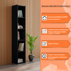 Estante Para Livros Com 4 Prateleiras 33cm Julia Preto - Mont