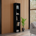 Estante Para Livros Com 4 Prateleiras 33cm Julia Preto - Mont