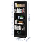 Estante Para Livros Com 5 Prateleiras Linus Preto - Qmovi