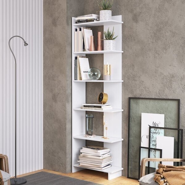 Estante Para Livros Com 6 Prateleiras Branco