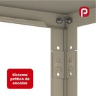 Estante Para Livros Com Estrutura Metálica 5 Prateleiras Bege