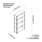 Estante Para Livros Com Estrutura Metálica 5 Prateleiras Preto