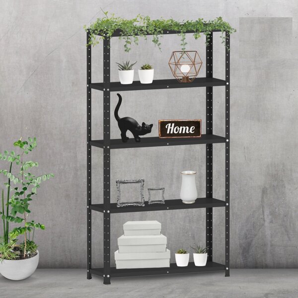 Estante Para Livros Com Estrutura Metálica 5 Prateleiras Preto