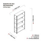 Estante Para Livros Com Estrutura Metálica 5 Prateleiras Preto