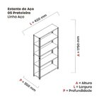 Estante Para Livros Com Estrutura Metálica 5 Prateleiras Verm