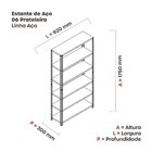 Estante Para Livros Com Estrutura Metálica 6 Prateleiras Azul