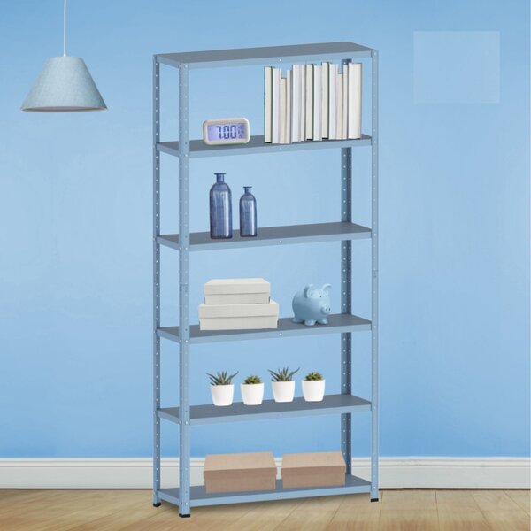 Estante Para Livros Com Estrutura Metálica 6 Prateleiras Azul
