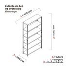 Estante Para Livros Com Estrutura Metalica 6 Prateleiras Bran