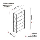 Estante Para Livros Com Estrutura Metalica 6 Prateleiras Cinza